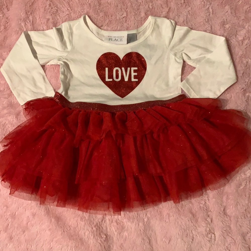 Sparkly Red & White Tutu Dress Baby Girl